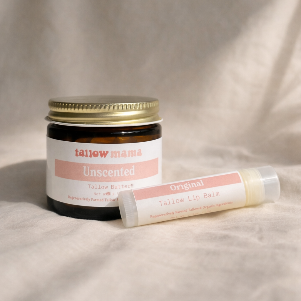Mini Tallow Kit – Tallow Lip Balm + Tallow Butter of Your Choice