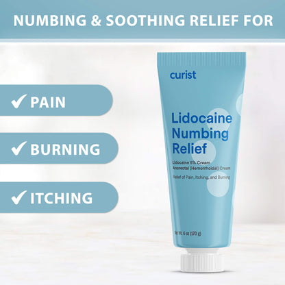 Hemorrhoid Cream with Lidocaine 5%, 6 oz by Curist