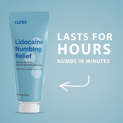 Numbing Lidocaine Cream 5%, 6 oz by Curist