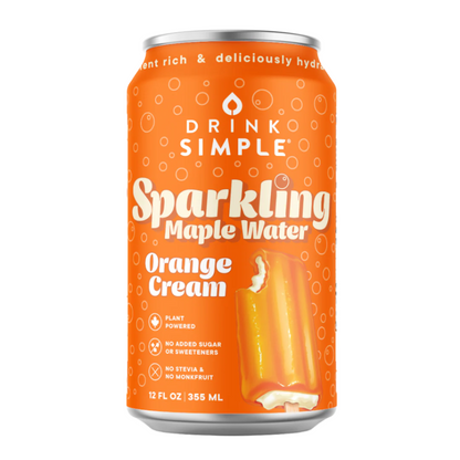 12 oz. Orange Cream Sparkling Maple Water - 12 Pack by Drink Simple