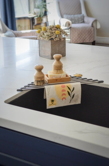 Corner Roll-Up Sink Rack