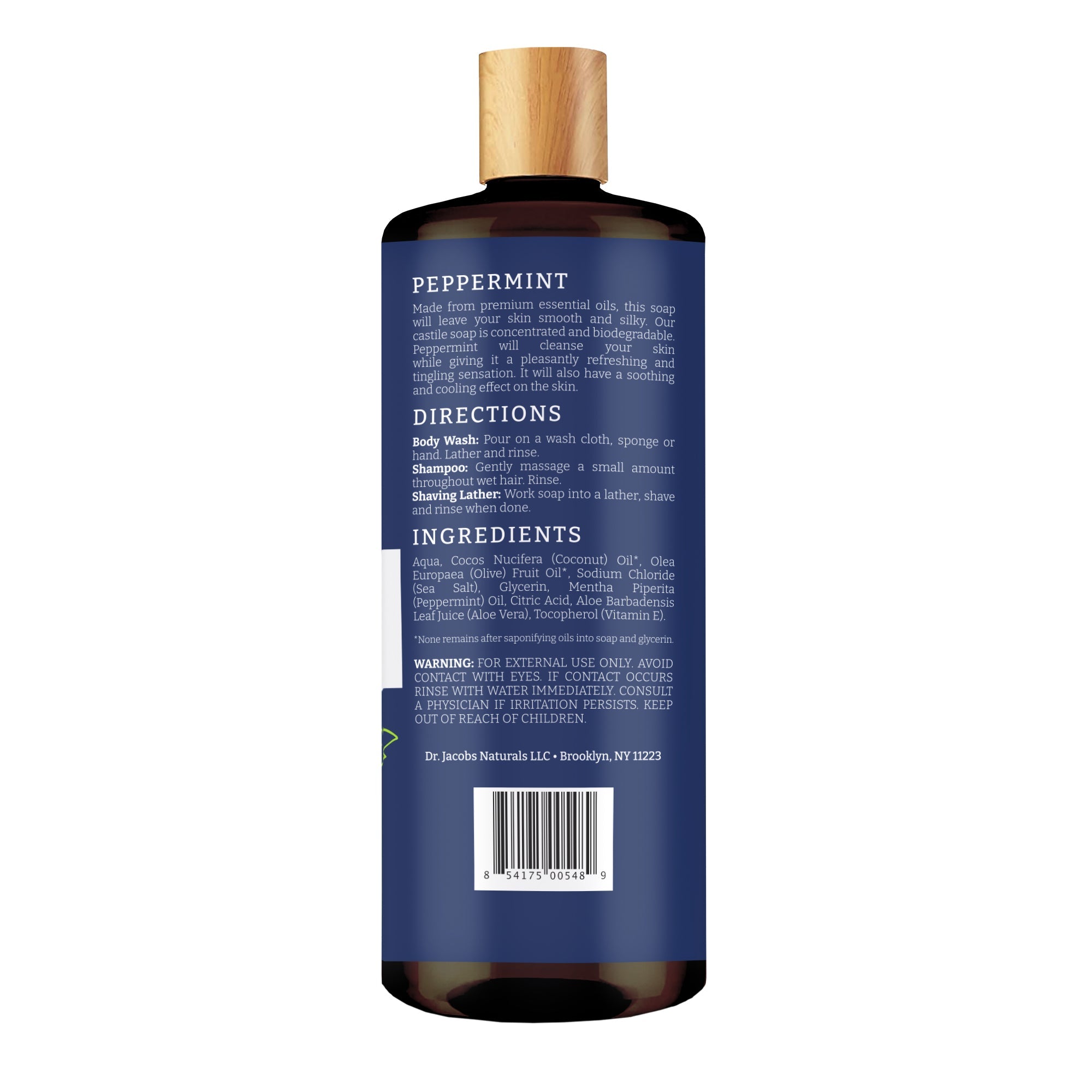 Peppermint Castile Body Wash by Dr. Jacobs Naturals