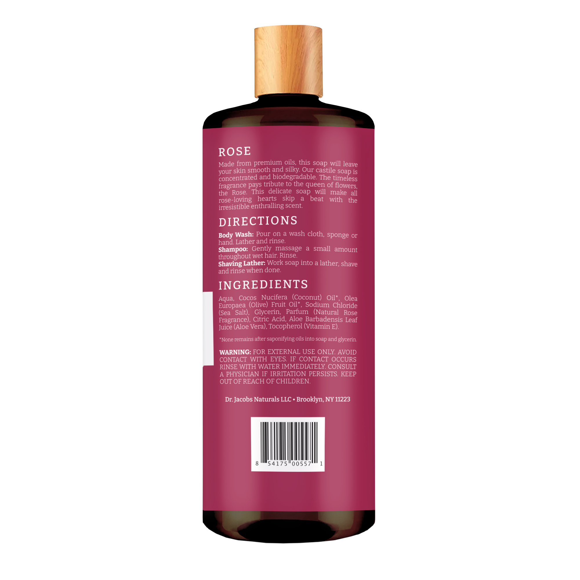 Rose Castile Body Wash by Dr. Jacobs Naturals