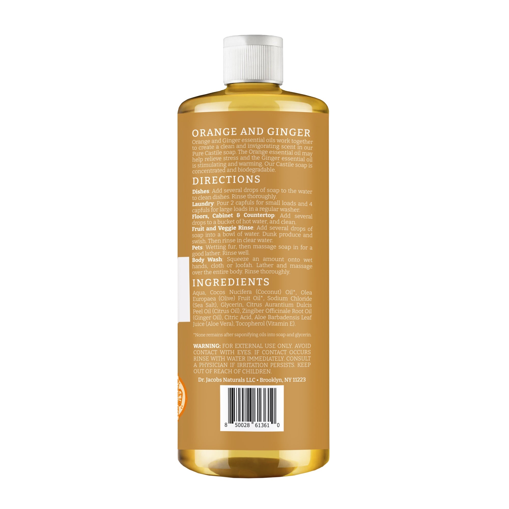 Orange & Ginger All in 1 Castile Soap by Dr. Jacobs Naturals