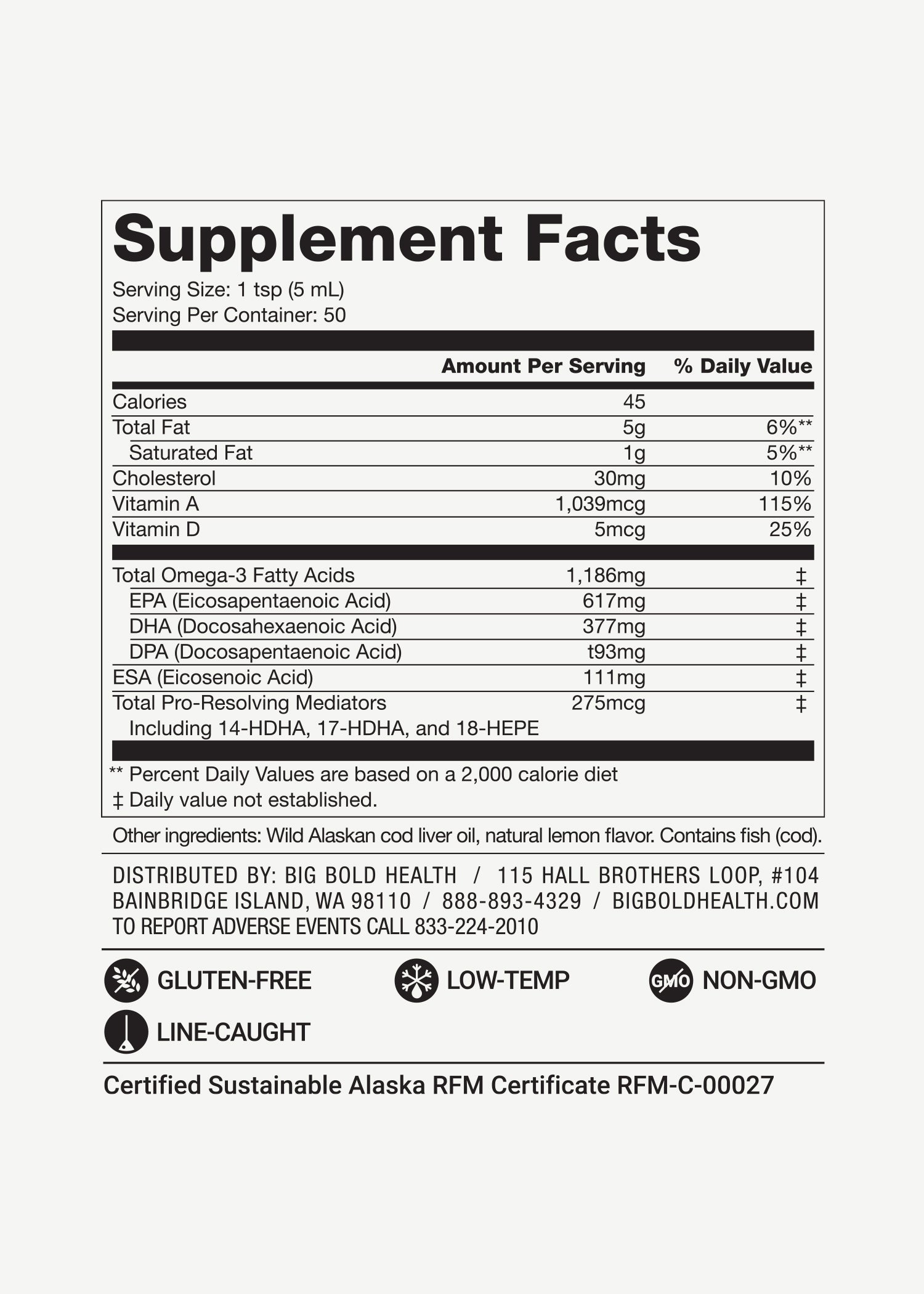 Dutch Harbor Omega® Maintain Liquid by Big Bold Health