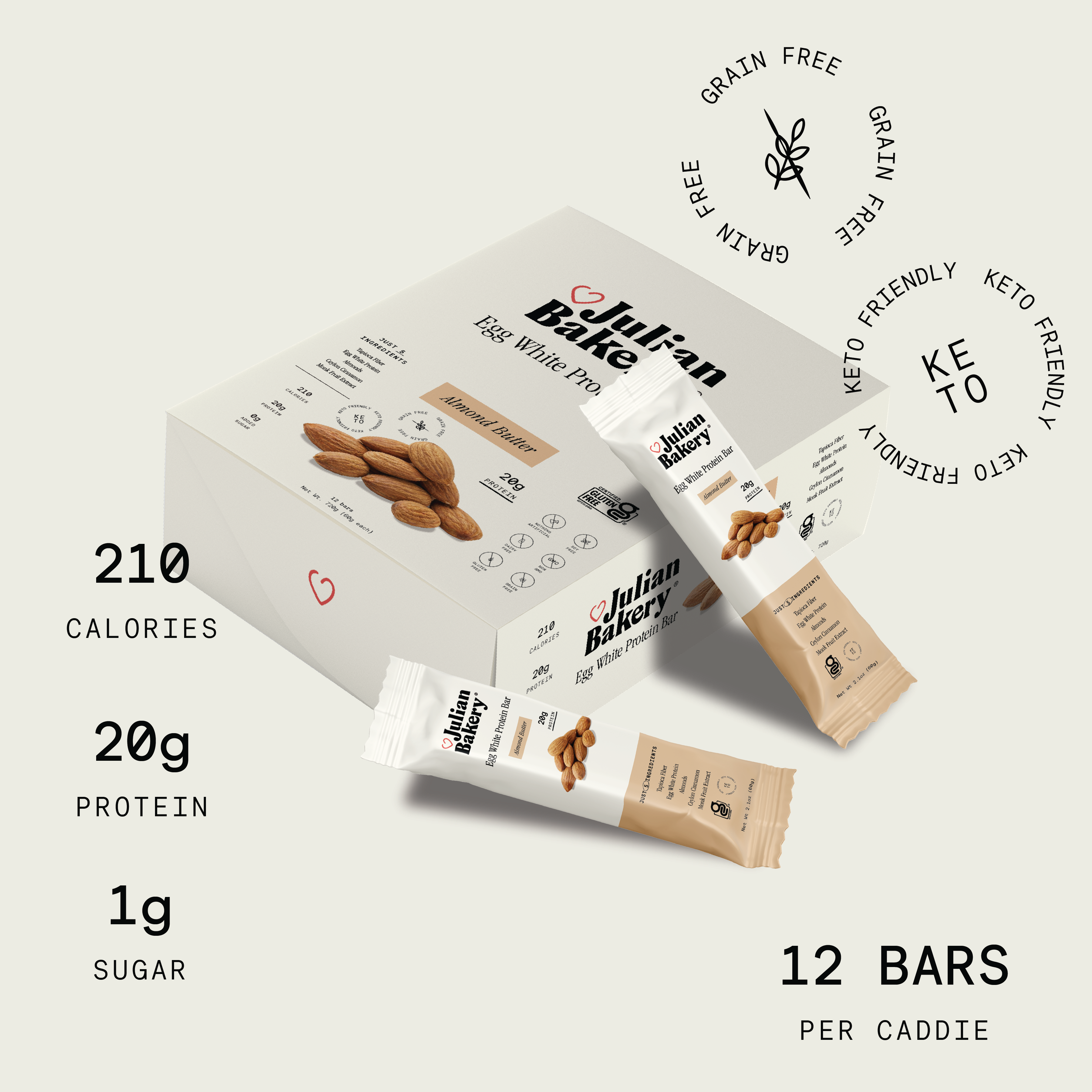 Egg White Protein Bar - Almond Butter