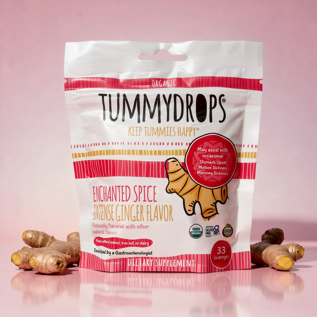 Enchanted Spice Intense Ginger Tummydrops  | Organic Lozenges 33ct Bag