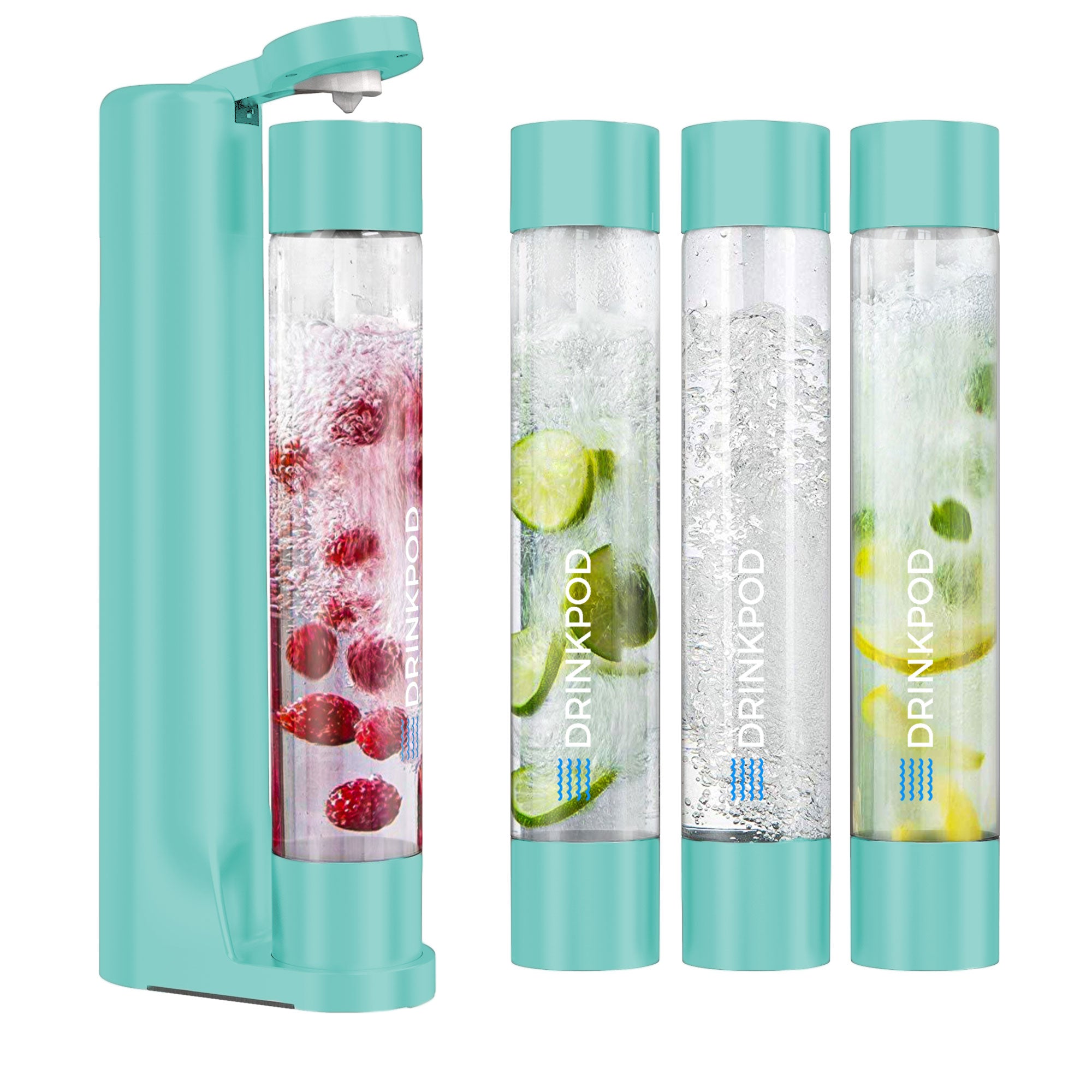 FIZZPod Soda Machine - Make Homemade Sparkling Water, Juice, Tea and Cocktail Drinks with Fruits & Candy by Drinkpod