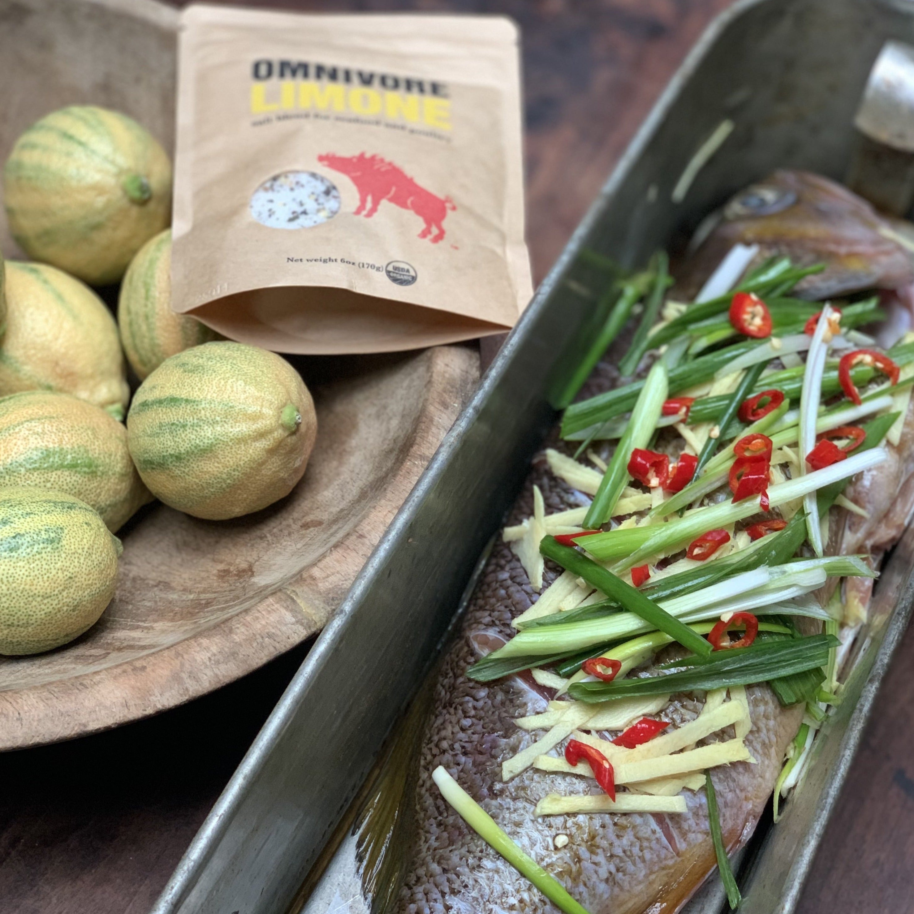 Omnivore Limone Salt 6 oz. Bag - 6 Bags x 6 oz case by Farm2Me