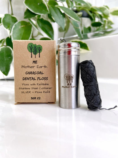 Biodegradable Charcoal Dental Floss 2-Pack