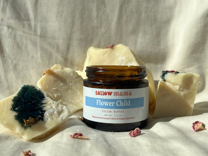 Flower Child Tallow Butter - Anti-Aging Face Moisturizer with Blue Tansy