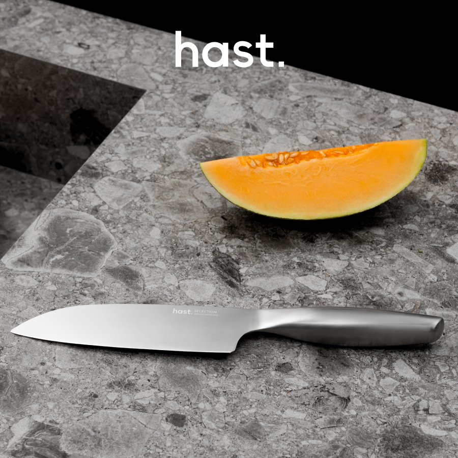 Hast Selection 6.3 Inch Japanese Carbon Steel Santoku Knife by Hast