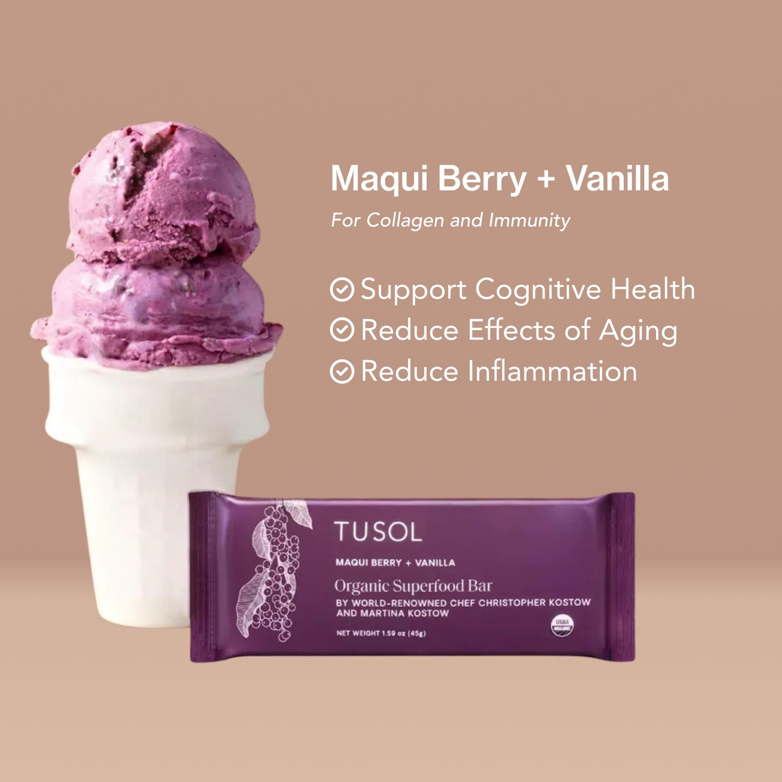 Organic Protein + Superfood Bars by TUSOL Wellness