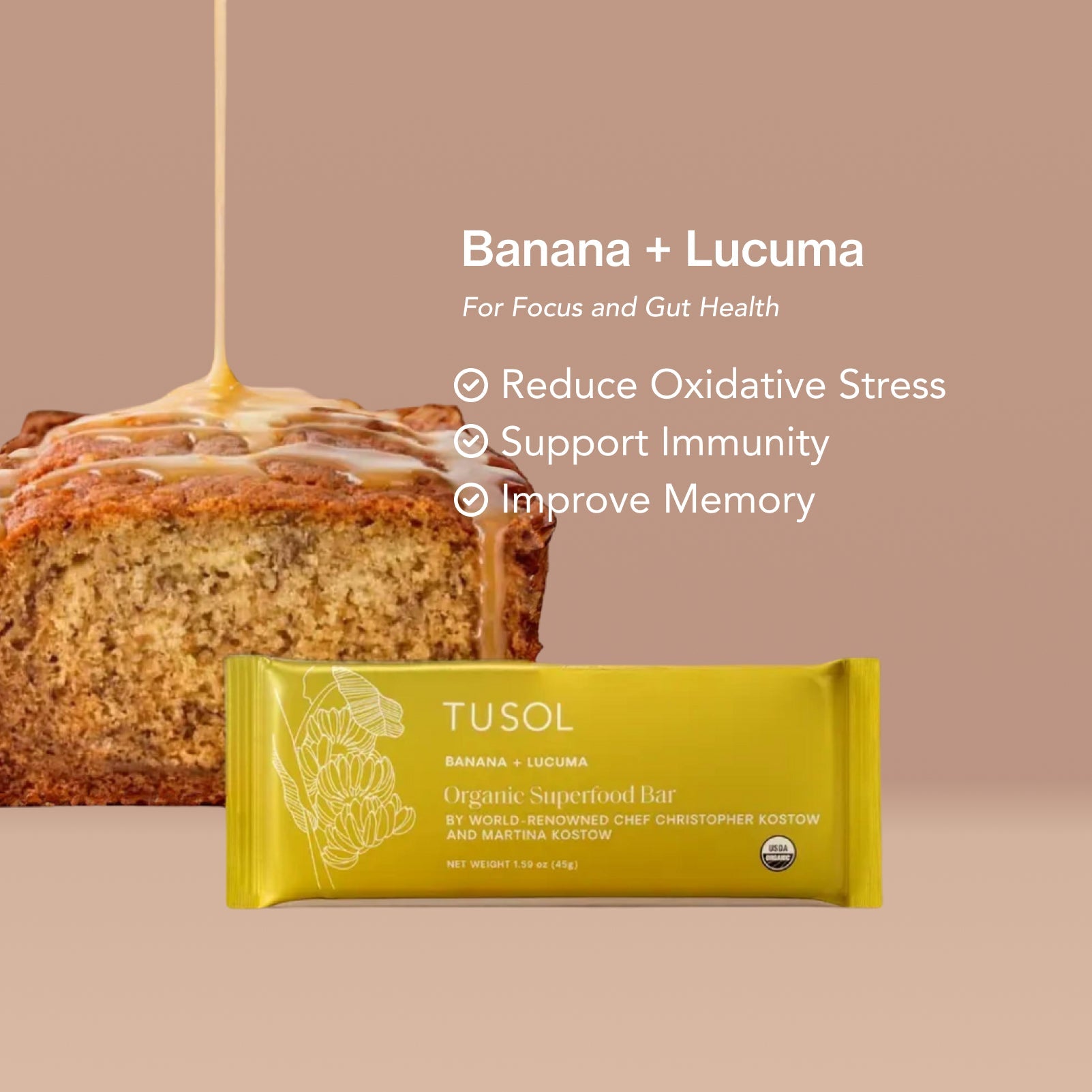 Organic Protein + Superfood Bars by TUSOL Wellness