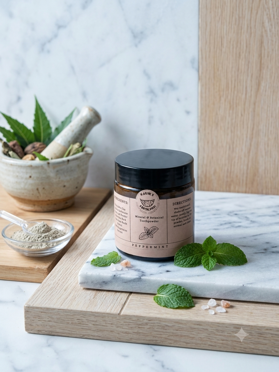 Peppermint Remineralizing Tooth Powder: Natural Herbal Oral Care