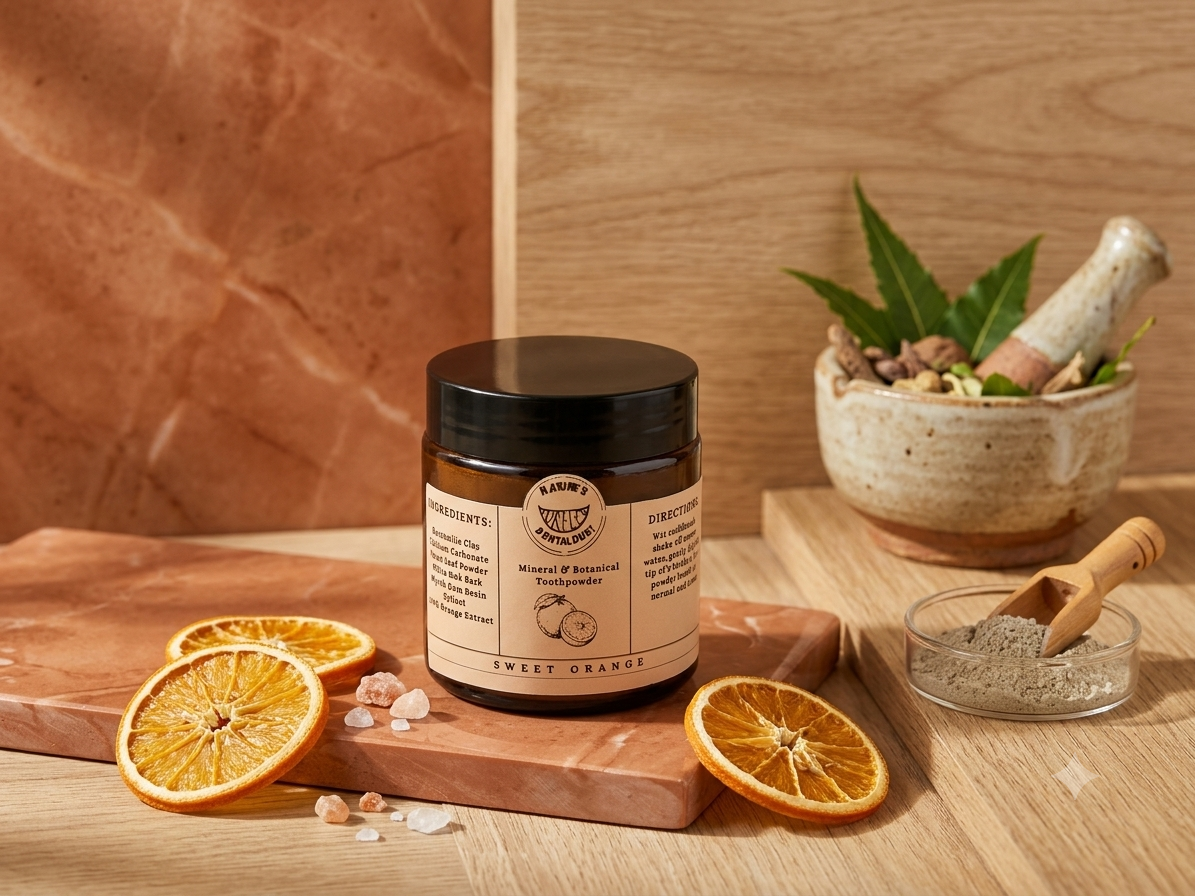 Sweet Orange Tooth Powder: Natural Herbal Toothpaste Alternative, Rebuild Enamel, Kids Natural Toothpaste Alternative