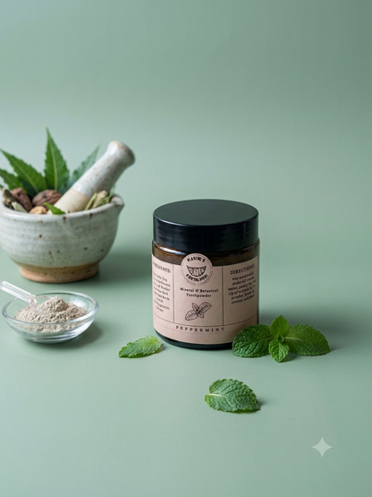 Peppermint Remineralizing Tooth Powder: Natural Herbal Oral Care