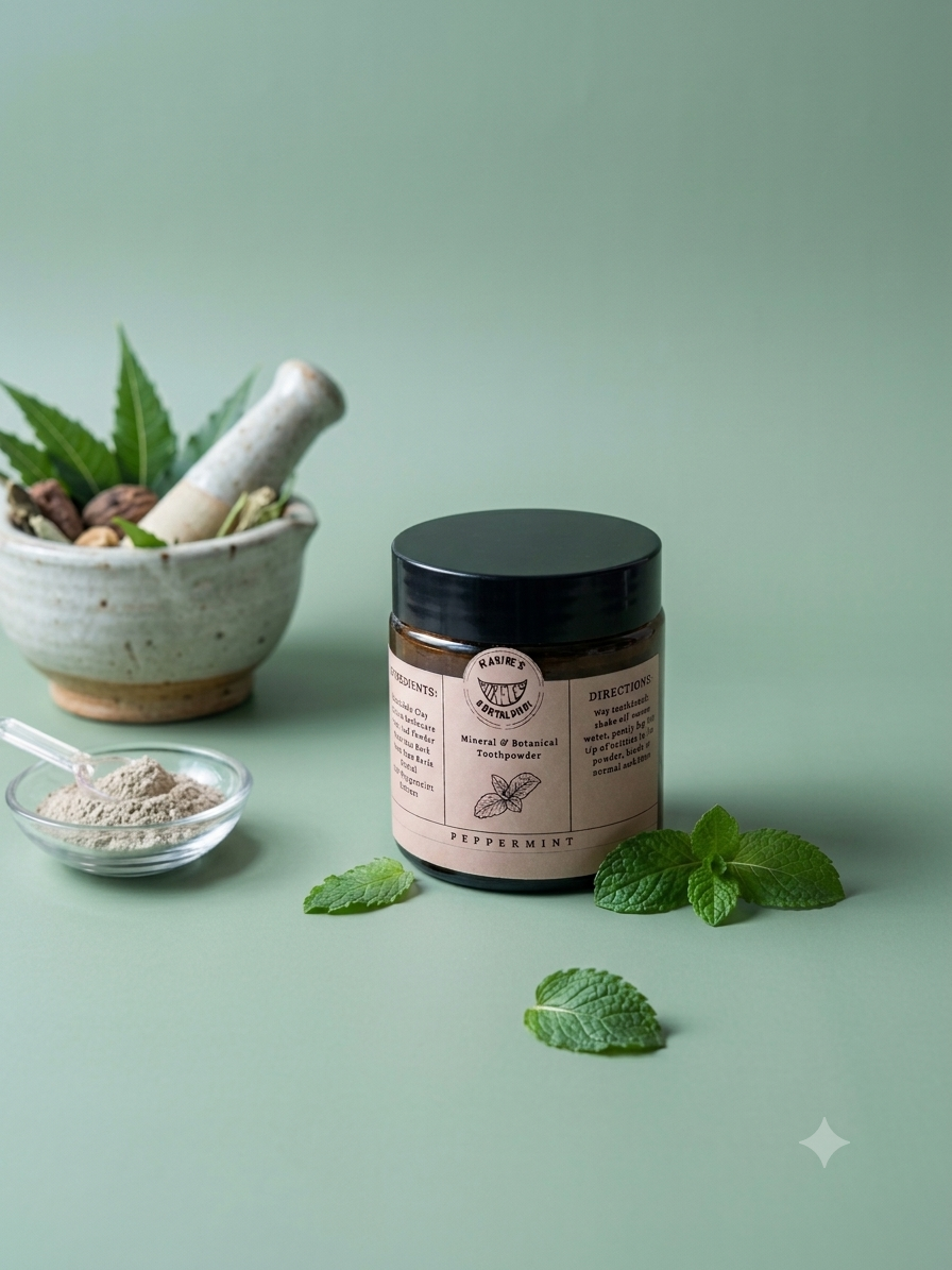 Peppermint Remineralizing Tooth Powder: Natural Herbal Oral Care