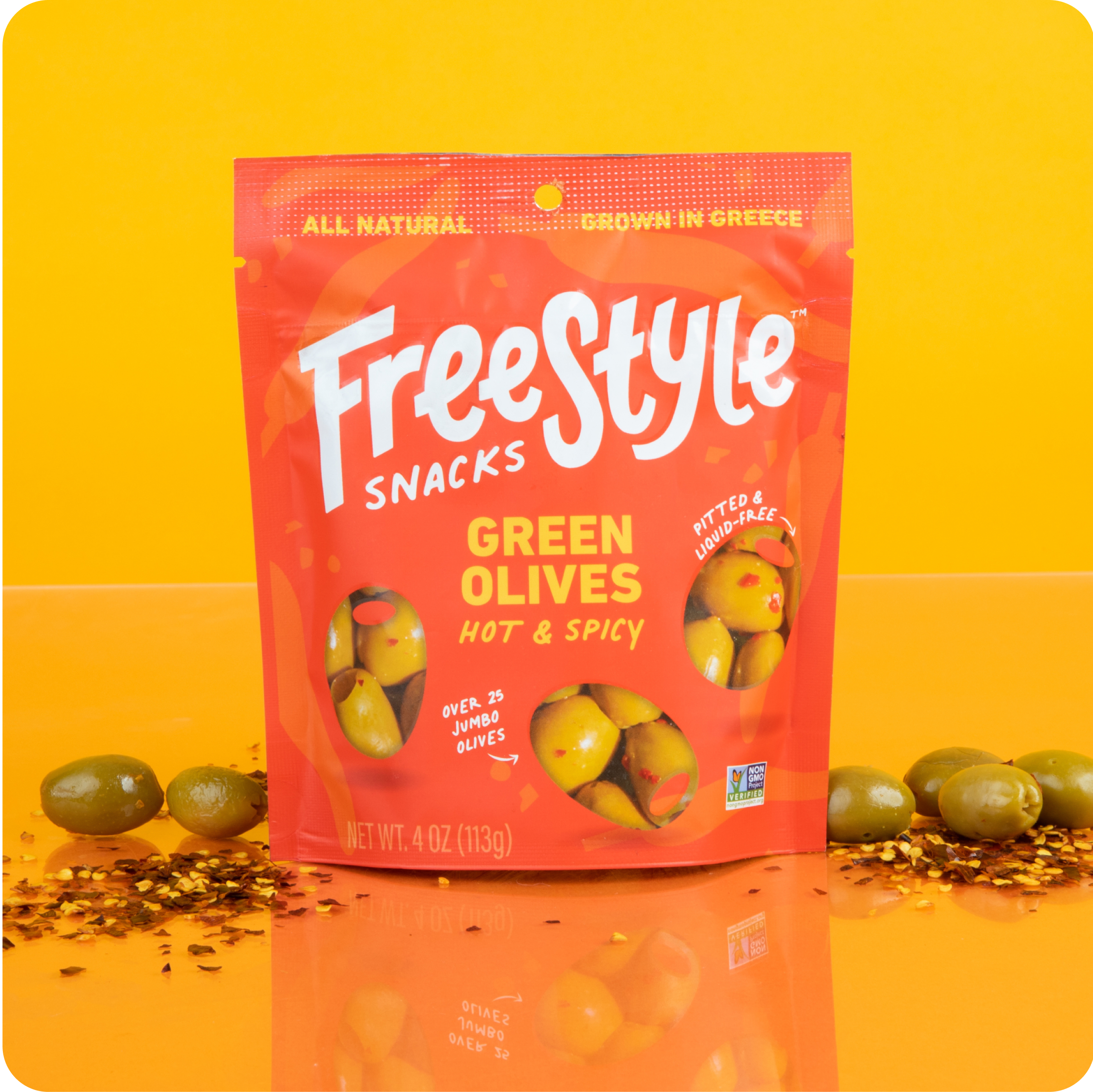 Green Olives - Hot & Spicy by Freestyle Snacks