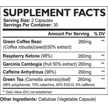 Green Tea with Garcinia EGCG Capsules by Mother Nature Organics