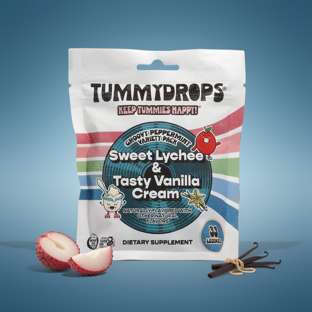 Groovy Peppermint Variety Pack Tummydrops | Organic Lozenges 33ct Bag