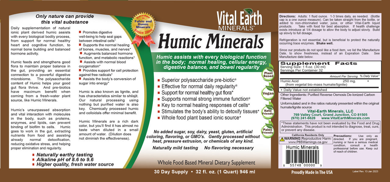 Humic Minerals Liquid Supplement, 32 Oz.
