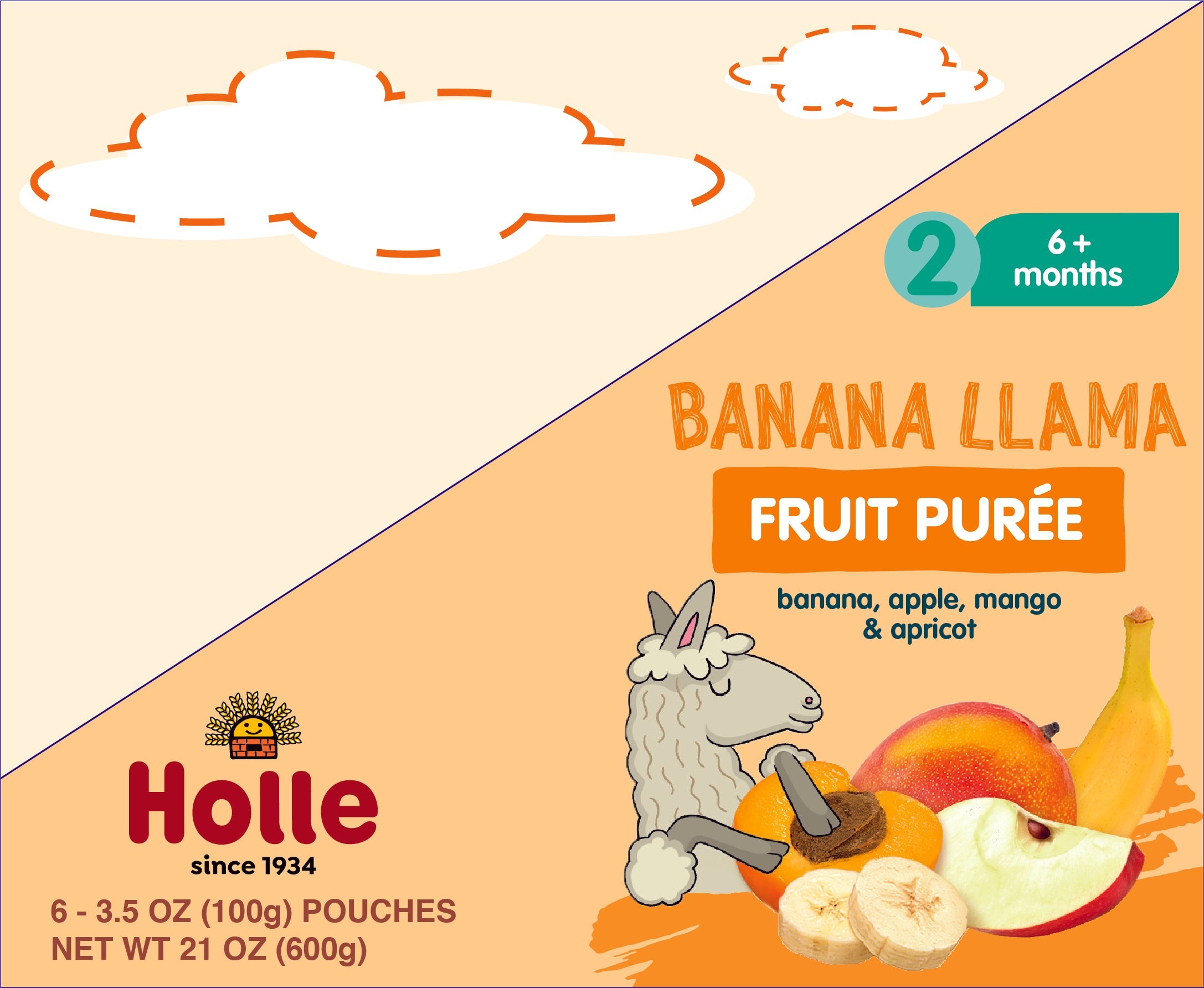 Holle Baby Food Pouches - Organic Fruit Puree - Banana Llama by Holle USA