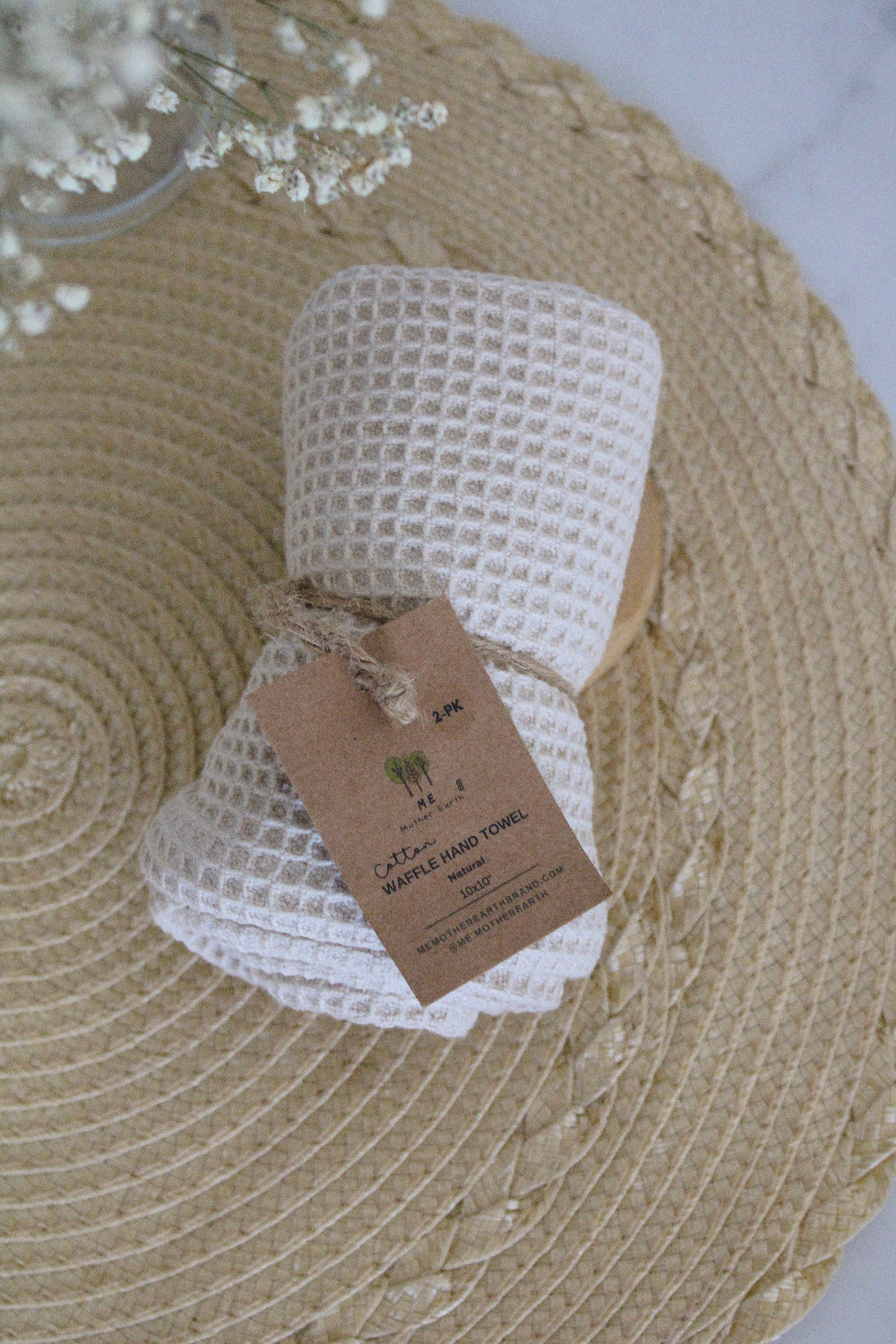 Cotton Waffle Hand Towel 2pk