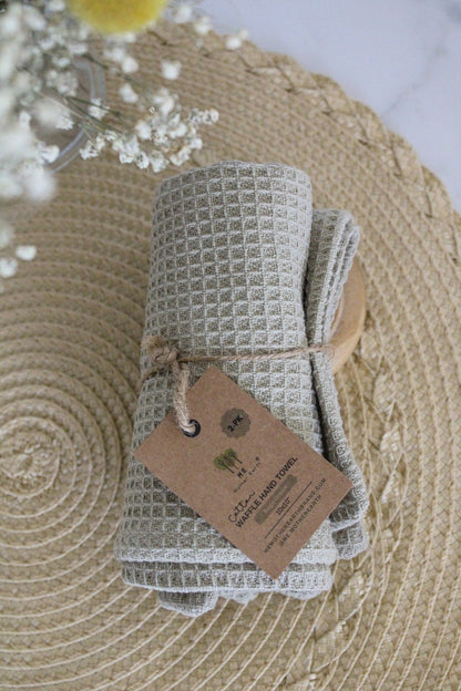 Cotton Waffle Hand Towel 2pk