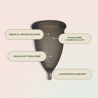 Charcoal Menstrual Cup by Hempress Hygienics