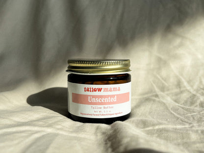 Unscented Tallow Butter - Natural Face & Body Moisturizer for Sensitive Skin