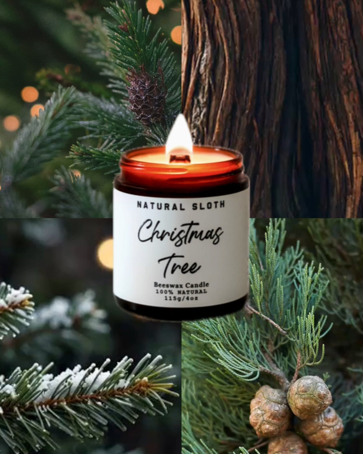 Christmas Tree Beeswax Candle