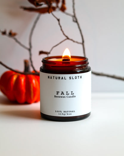 Fall Beeswax Candle