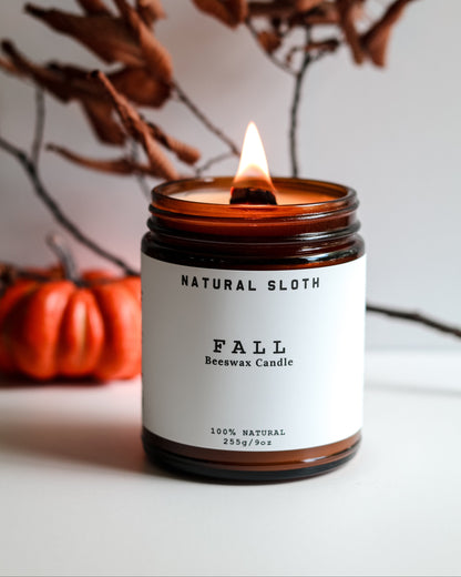 Fall Beeswax Candle