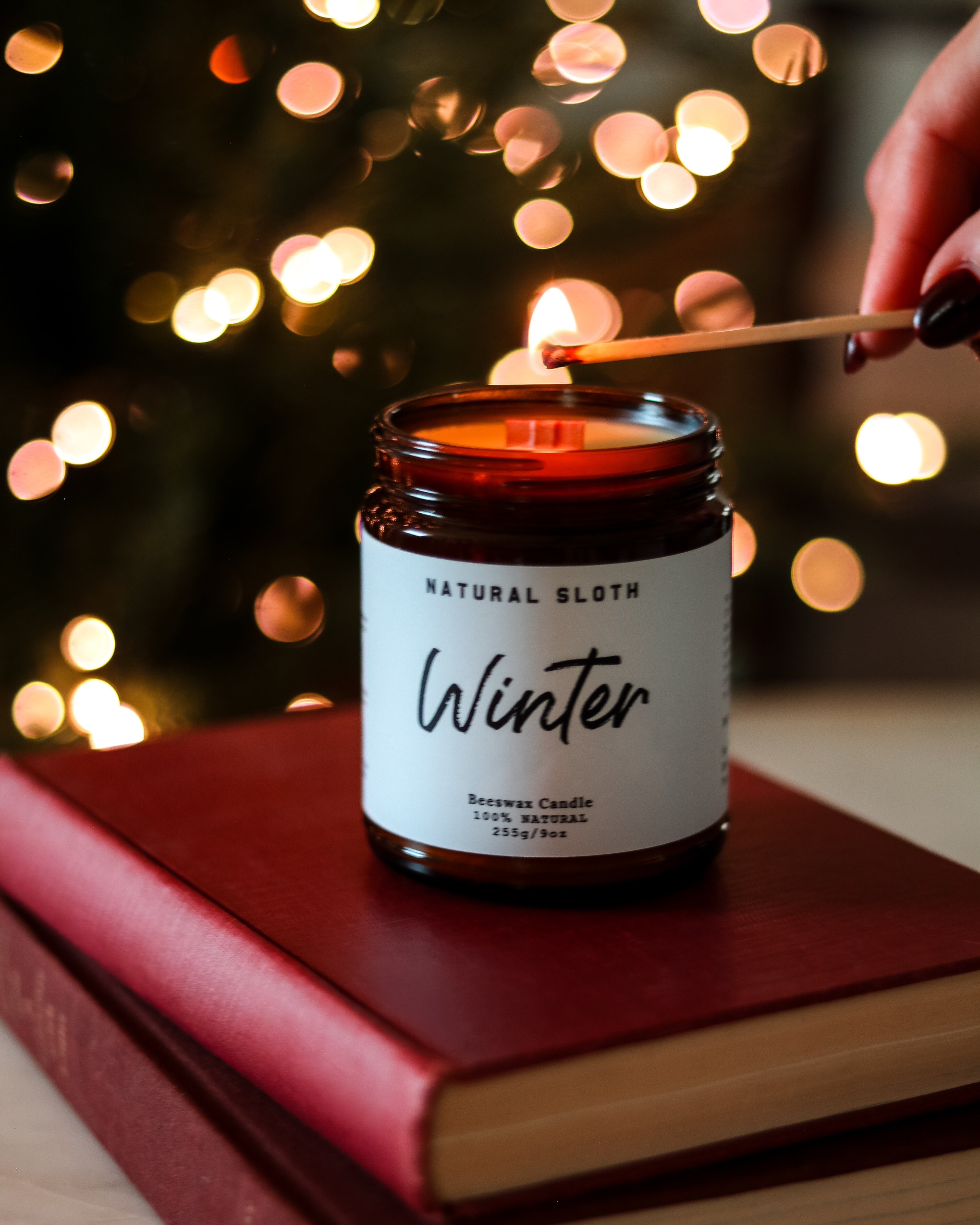 Winter Beeswax Candle