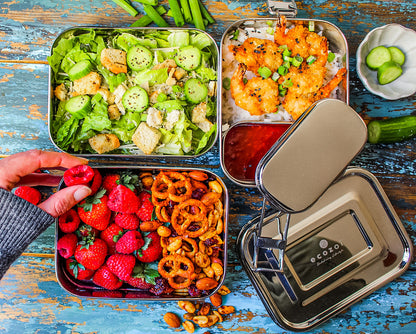 Stainless Steel Lunch Box, 3 Tier Leak Proof, 75 Oz by ecozoi
