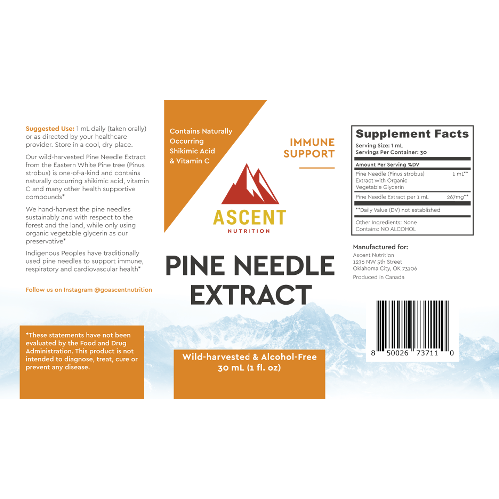 Pine Needle Extract, Pine Needle Tea Alternative, 30 ml Bottle by Ascent Nutrition
