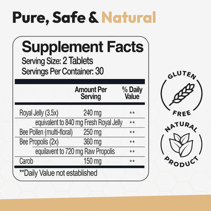 Royal Jelly+Propolis+Bee Pollen Tablets Ultra Potency