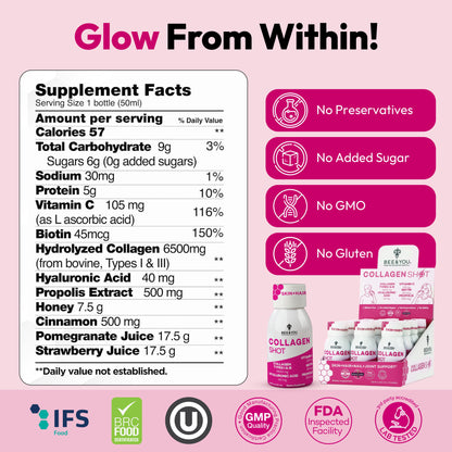 Collagen Liquid Shot Drink for Adults x 12