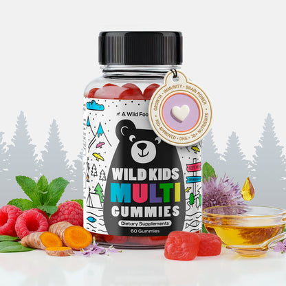 Wild Kids Multivitamin Gummies – formulated to support focus and a positive mood in growing kids.