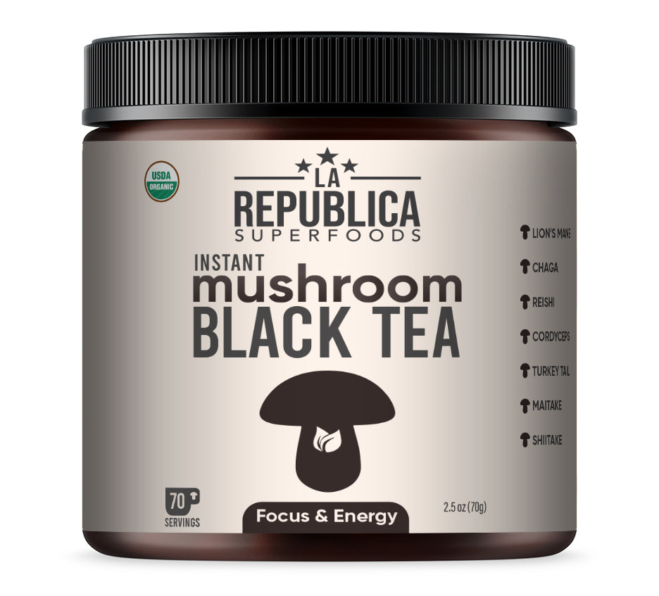 Black Tea with 7 Mushrooms (Instant) by La Republica Superfoods