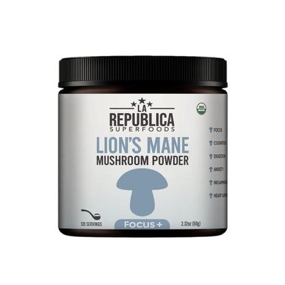 Focus+ Lion's Mane Mushroom Powder by La Republica Superfoods