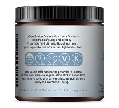 Focus+ Lion's Mane Mushroom Powder by La Republica Superfoods