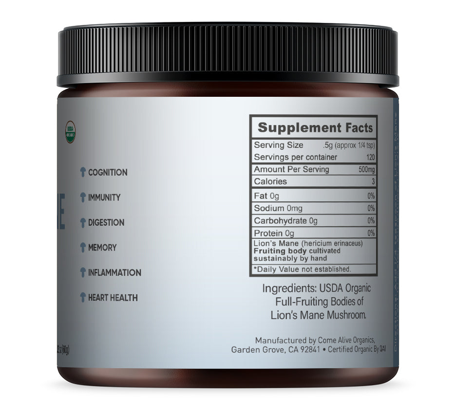 Focus+ Lion's Mane Mushroom Powder by La Republica Superfoods