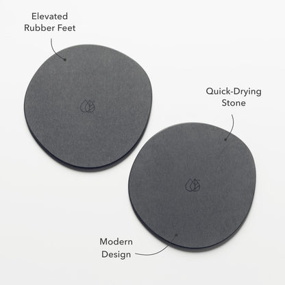 Stone Saucer - 2 Large by Dorai Home | Quick-Drying Home Essentials