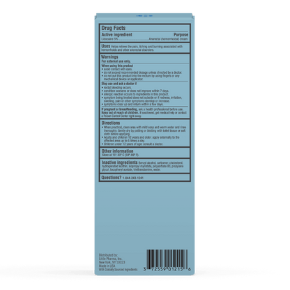Hemorrhoid Cream with Lidocaine 5%, 6 oz by Curist