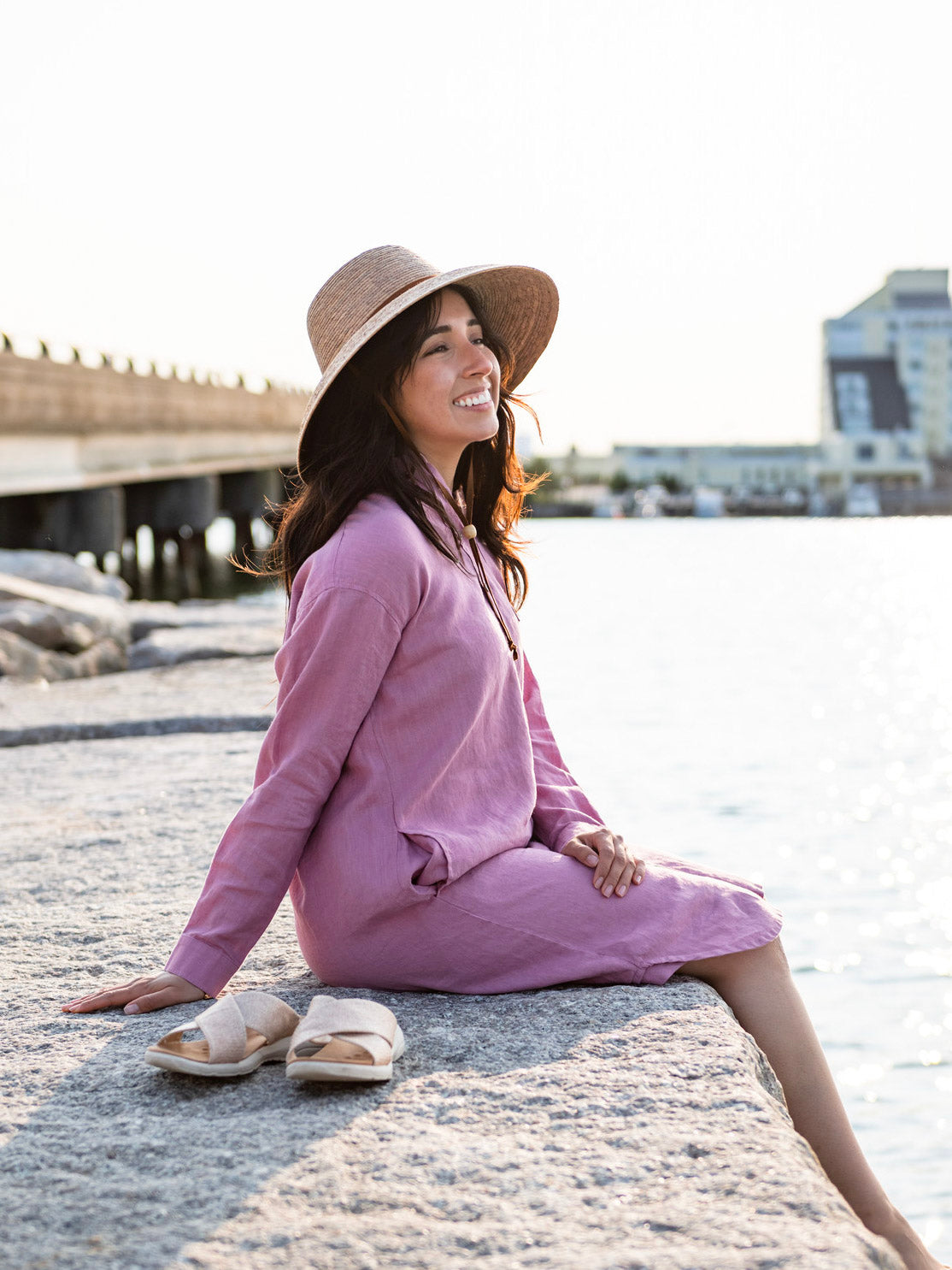 Coastal Linen Shirt Dress