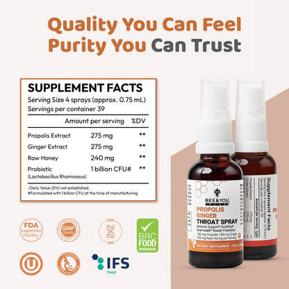 Propolis+Ginger+Raw Honey Throat Spray