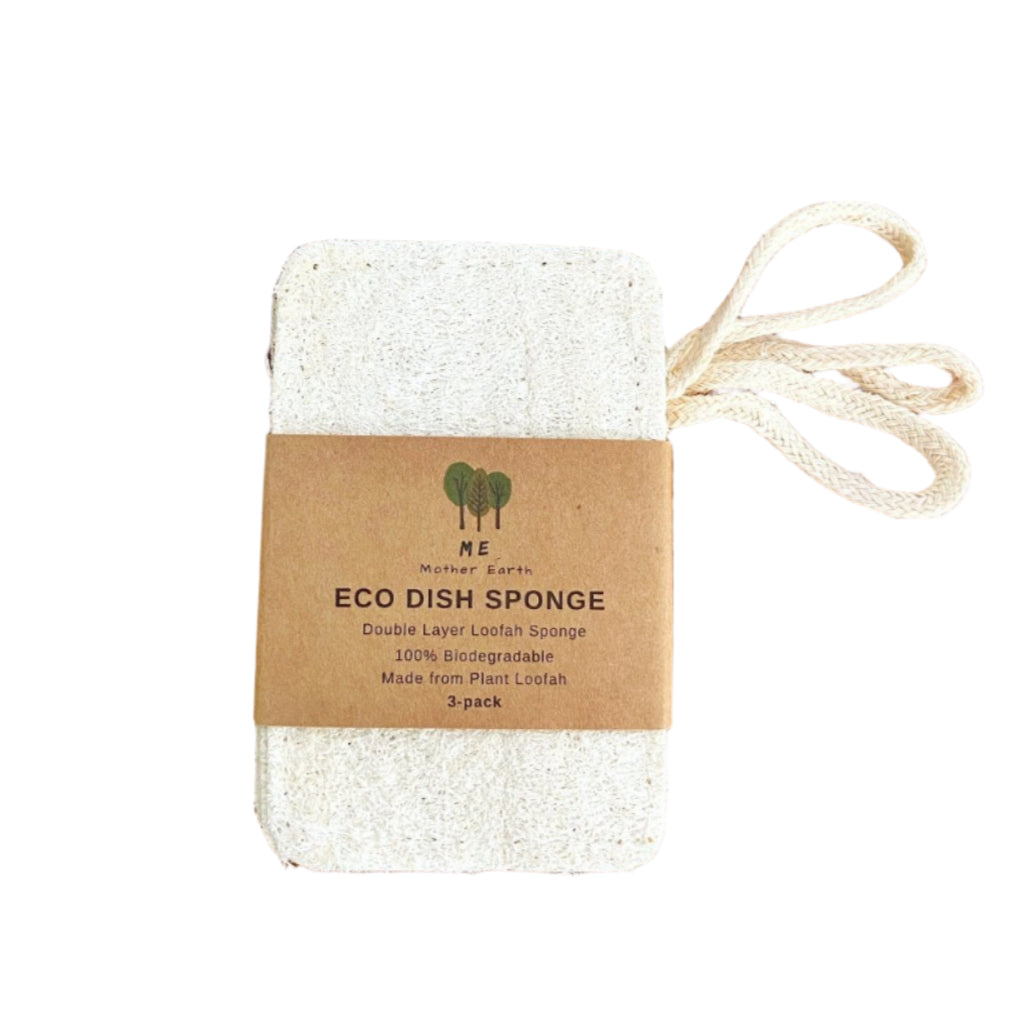 Compostable Loofah Dish Sponge: Double Layer 3-Pack