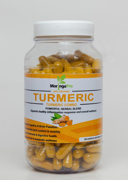 Organic Moringa (200 capsules) + Organic Turmeric (200 capsules)